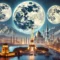 Here Is The Image Of A Stunning Supermoon Seen From Various Parts Of The World, With Landmarks Like The Eiffel Tower, Great Wall Of China, And Pyramids Of Egypt Illuminated By The Moon. The Serene Landscape Captures The Beauty And Grandeur Of This Celestial Event Across Diverse Environments.