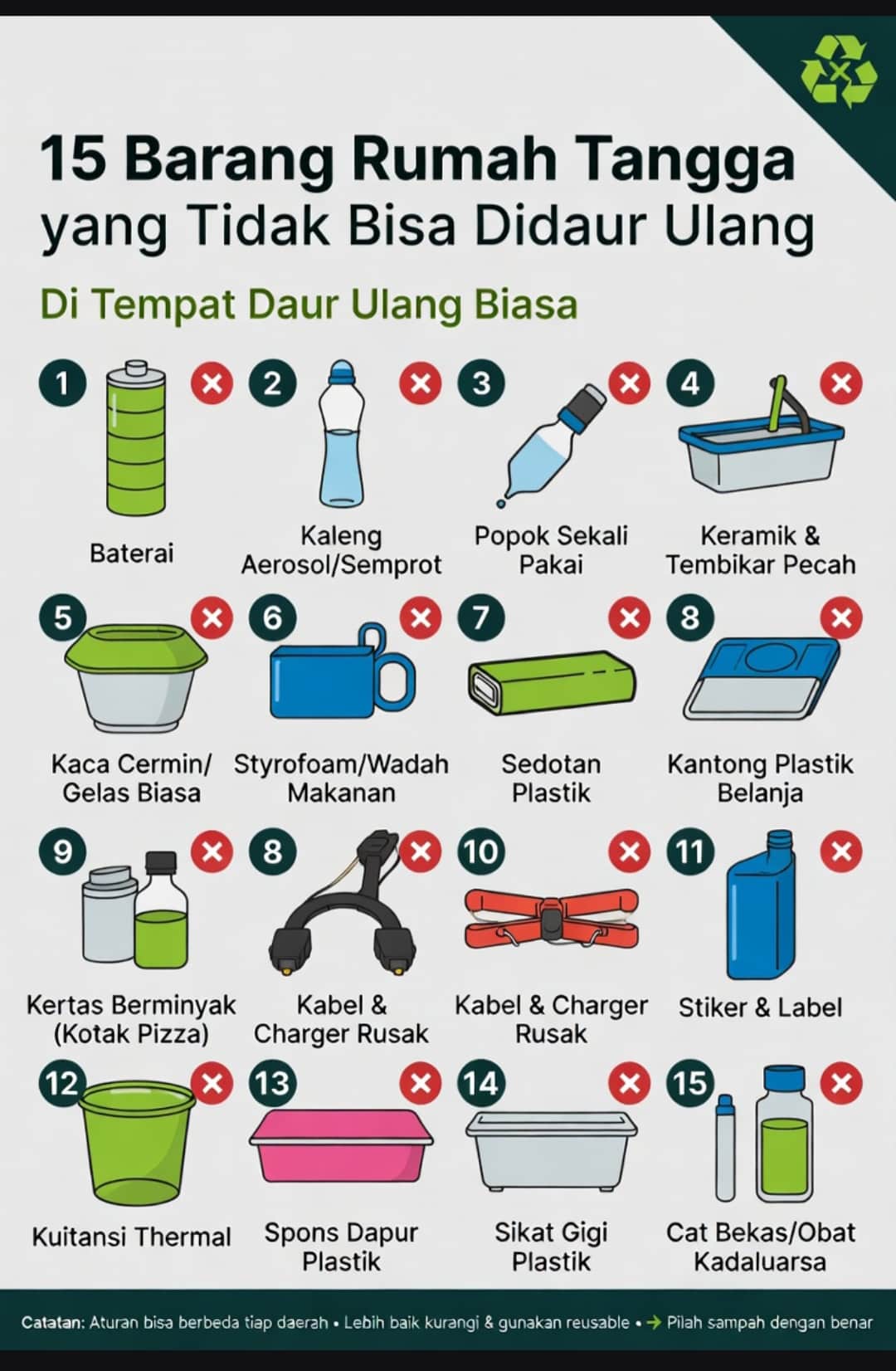 Barang Rumah Tangga Yang Tidak Bisa Didaur Ulang